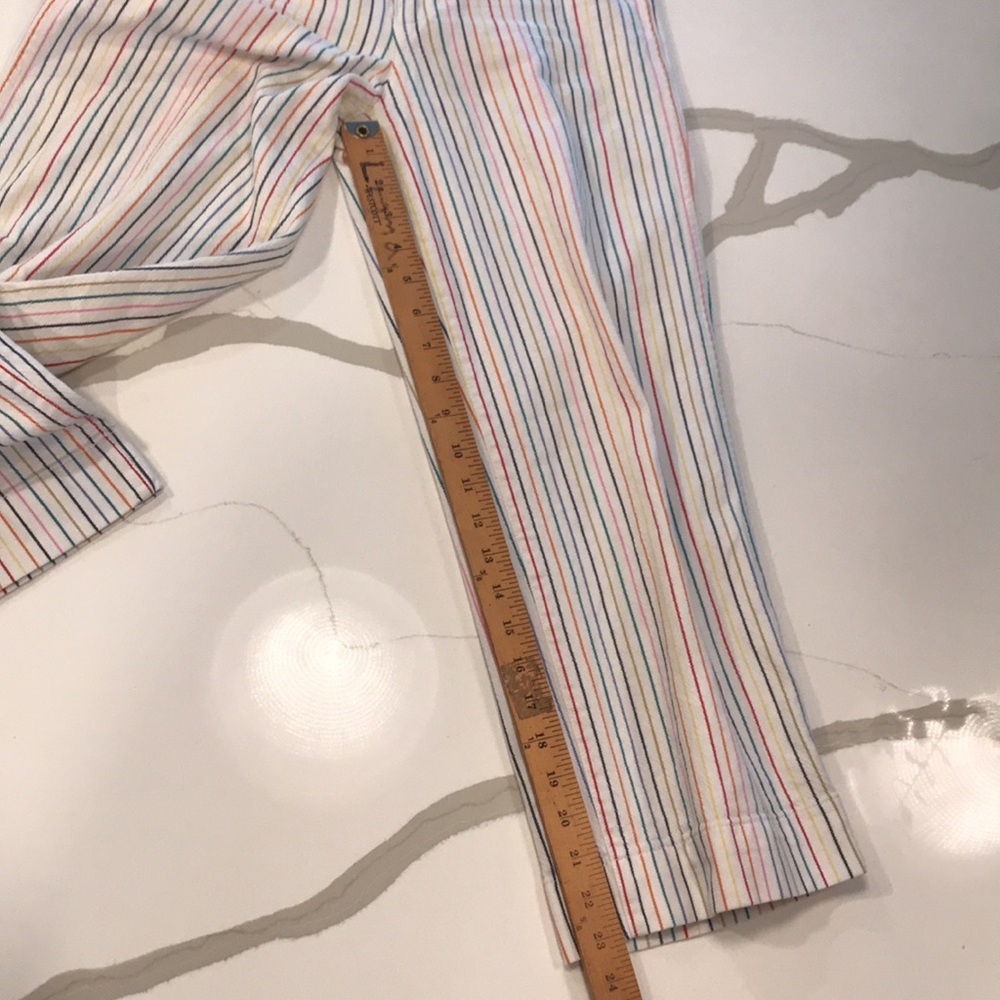 Madewell White Ankle Jeans with Multi-Color Pinstripes - Picture 7 of 8